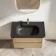Jerez Country Oak Wall Hung Drawer Vanity with Black Basin 800mm