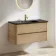 Jerez Country Oak Wall Hung Drawer Vanity with Black Basin 1000mm