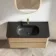 Jerez Country Oak Wall Hung Drawer Vanity with Black Basin 1000mm
