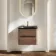 Jerez Black Walnut Wall Hung Drawer Vanity with Black Basin 600mm