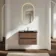 Jerez Black Walnut Wall Hung Drawer Vanity with Black Basin 800mm