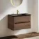 Jerez Black Walnut Wall Hung Drawer Vanity with Black Basin 800mm