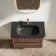 Jerez Black Walnut Wall Hung Drawer Vanity with Black Basin 800mm