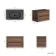 Jerez Black Walnut Wall Hung Drawer Vanity with Black Basin 800mm