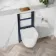 Idaho Pneumatic Top & Front Compact Wall Hung Toilet Frame and Concealed Cistern with Brushed Copper Flush Plate - Round Buttons