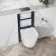Idaho Pneumatic Top & Front Compact Wall Hung Toilet Frame and Concealed Cistern with Brushed Gunmetal Flush Plate - Round Buttons