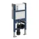 Idaho Pneumatic Top & Front Compact Wall Hung Toilet Frame and Concealed Cistern with Brushed Gunmetal Flush Plate - Square Buttons
