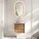 Bora Natural Oak Wall Hung Vanity Drawer with Carrara Marble Top 600mm - Basin Not Included