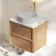 Bora Natural Oak Wall Hung Vanity Drawer with Carrara Marble Top 600mm - Basin Not Included