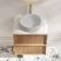 Bora Natural Oak Wall Hung Vanity Drawer with Carrara Marble Top 600mm - Basin Not Included