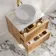 Bora Natural Oak Wall Hung Vanity Drawer with Carrara Marble Top 600mm - Basin Not Included
