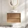 Bora Natural Oak Wall Hung Vanity Drawer with Carrara Marble Top 800mm - Basin Not Included