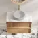 Bora Natural Oak Wall Hung Vanity Drawer with Carrara Marble Top 800mm - Basin Not Included
