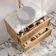 Bora Natural Oak Wall Hung Vanity Drawer with Carrara Marble Top 800mm - Basin Not Included