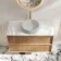 Bora Natural Oak Wall Hung Vanity Drawer with Carrara Marble Top 1000mm - Basin Not Included