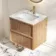 Bora Natural Oak Carrara Marble Wall Hung Vanity Drawer & Undermount Basin 600mm