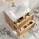 Bora Natural Oak Carrara Marble Wall Hung Vanity Drawer & Undermount Basin 600mm
