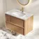 Bora Natural Oak Carrara Marble Wall Hung Vanity Drawer & Undermount Basin 800mm