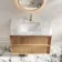 Bora Natural Oak Carrara Marble Wall Hung Vanity Drawer & Undermount Basin 800mm