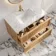 Bora Natural Oak Carrara Marble Wall Hung Vanity Drawer & Undermount Basin 800mm
