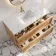 Bora Natural Oak Carrara Marble Wall Hung Vanity Drawer & Undermount Basin 1000mm
