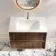 Bora Natural Walnut Wall Hung Basin Drawer Vanity 800mm