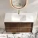 Bora Natural Walnut Wall Hung Basin Drawer Vanity 1000mm