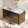 Bora Natural Walnut Wall Hung Vanity Drawer with Carrara Marble Top 1000mm - Basin Not Included