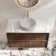 Bora Natural Walnut Wall Hung Vanity Drawer with Carrara Marble Top 1000mm - Basin Not Included