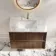 Bora Natural Walnut Carrara Marble Wall Hung Vanity Drawer & Undermount Basin 800mm