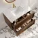 Bora Natural Walnut Carrara Marble Wall Hung Vanity Drawer & Undermount Basin 800mm
