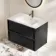 Bora Black Oak Wall Hung Basin Drawer Vanity 800mm