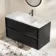 Bora Black Oak Wall Hung Basin Drawer Vanity 1000mm