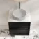 Bora Black Oak Wall Hung Vanity Drawer with Carrara Marble Top 600mm - Basin Not Included