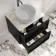 Bora Black Oak Wall Hung Vanity Drawer with Carrara Marble Top 600mm - Basin Not Included
