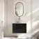 Bora Black Oak Wall Hung Vanity Drawer with Carrara Marble Top 800mm - Basin Not Included