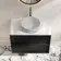 Bora Black Oak Wall Hung Vanity Drawer with Carrara Marble Top 800mm - Basin Not Included