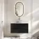 Bora Black Oak Wall Hung Vanity Drawer with Carrara Marble Top 1000mm - Basin Not Included