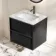 Bora Black Oak Carrara Marble Wall Hung Vanity Drawer & Undermount Basin 600mm