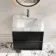 Bora Black Oak Carrara Marble Wall Hung Vanity Drawer & Undermount Basin 600mm