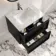 Bora Black Oak Carrara Marble Wall Hung Vanity Drawer & Undermount Basin 600mm