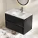 Bora Black Oak Carrara Marble Wall Hung Vanity Drawer & Undermount Basin 800mm
