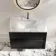 Bora Black Oak Carrara Marble Wall Hung Vanity Drawer & Undermount Basin 800mm