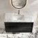 Bora Black Oak Carrara Marble Wall Hung Vanity Drawer & Undermount Basin 1000mm