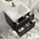 Kos Black Oak Wall Hung Basin Drawer Vanity 600mm