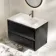 Kos Black Oak Wall Hung Basin Drawer Vanity 800mm
