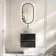 Kos Black Oak Wall Hung Vanity Drawer with Carrara Marble Top 600mm - Basin Not Included