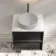 Kos Black Oak Wall Hung Vanity Drawer with Carrara Marble Top 600mm - Basin Not Included