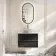 Kos Black Oak Wall Hung Vanity Drawer with Carrara Marble Top 800mm - Basin Not Included