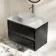 Kos Black Oak Wall Hung Vanity Drawer with Carrara Marble Top 800mm - Basin Not Included